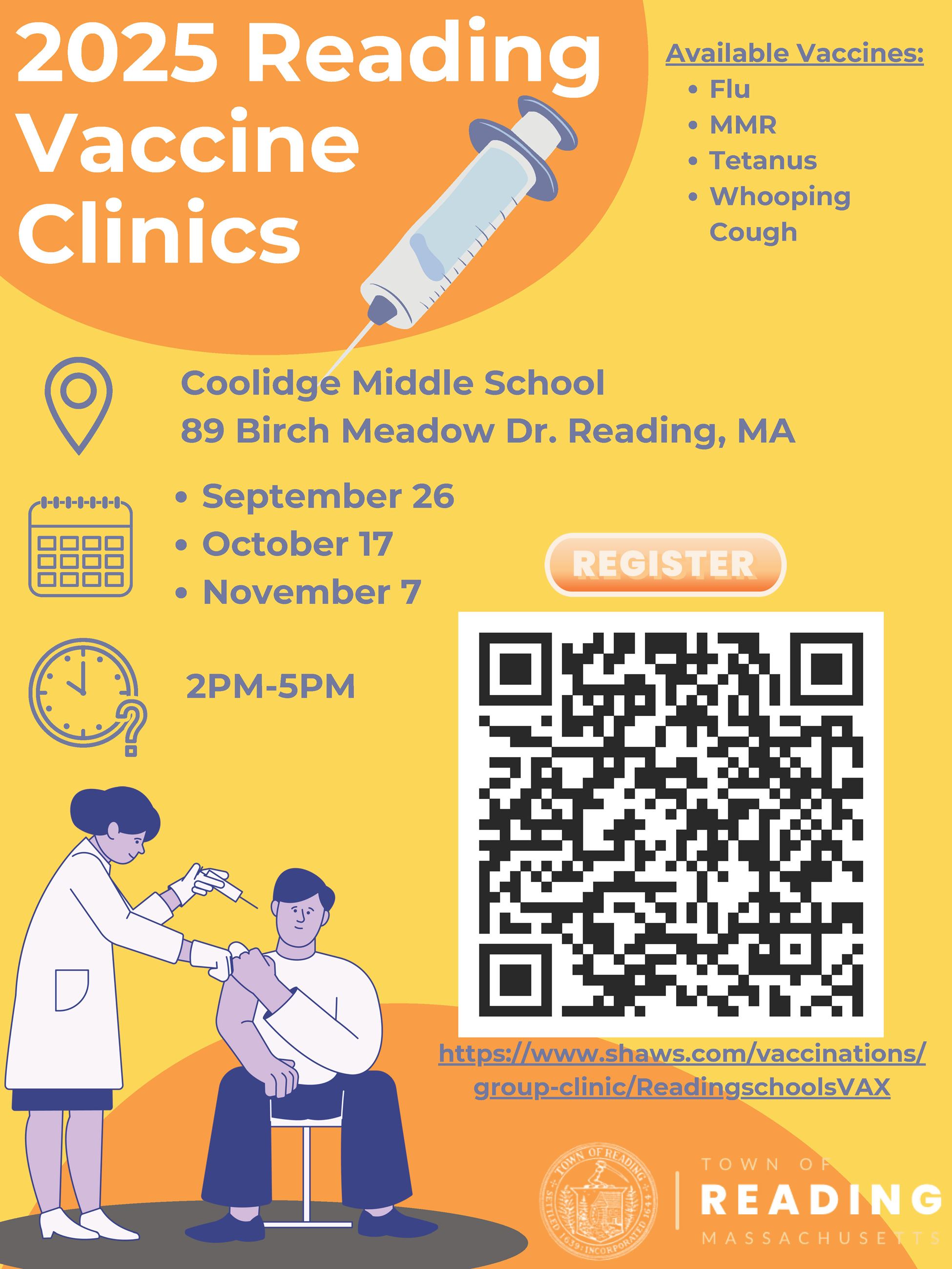 Reading Vaccine Clinic (updated 9.2)
